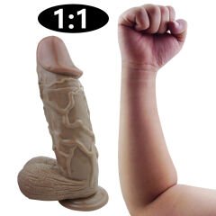 26 cm Gerçekçi Mega Dildo | Ten Rengi, Damarlı ve Esnek Silikon Büyük Boy Penis
