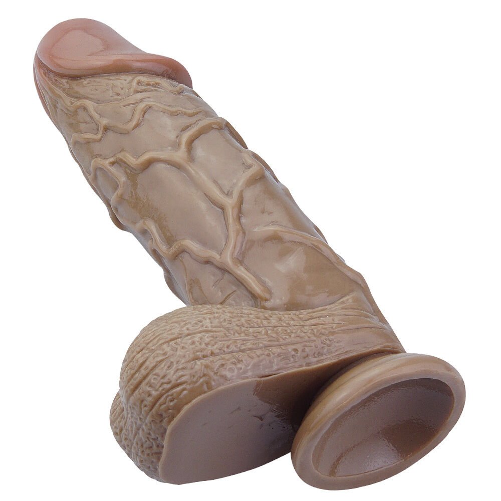 26 cm Gerçekçi Mega Dildo | Ten Rengi, Damarlı ve Esnek Silikon Büyük Boy Penis