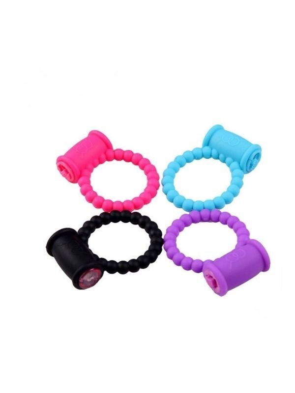 Boğumlu Titreşimli Penis Halkası – Pembe