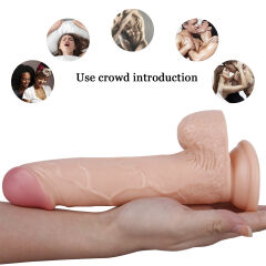 20 cm Gerçekçi Dildo Penis | Ten Rengi, Damarlı, Esnek Silikon Yapı