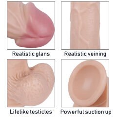20 cm Gerçekçi Dildo Penis | Ten Rengi, Damarlı, Esnek Silikon Yapı