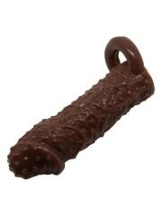 4 cm Uzatmalı Damarlı Penis Kılıfı Esmer