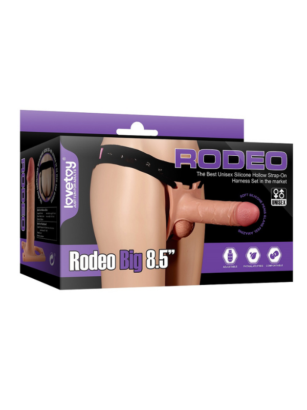 724Haz Ingen Rodeo Hollow Big Strapon Set | 8.5 inç, İçi Boş, Belden Bağlamalı