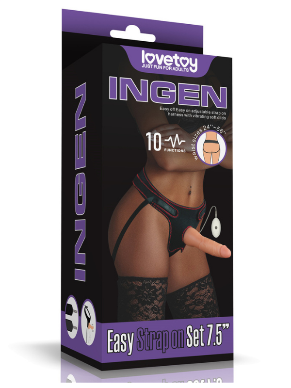 Vibrating Easy Strapon Set – 19 cm Belden Bağlamalı Titreşimli Kemerli Set