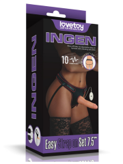 Vibrating Easy Strapon Set – 19 cm Belden Bağlamalı Titreşimli Kemerli Set