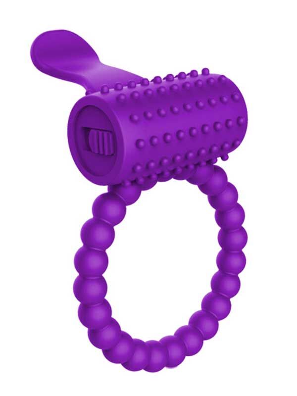 Boğumlu Tırtıklı Titreşimi Penis Halkası Mor