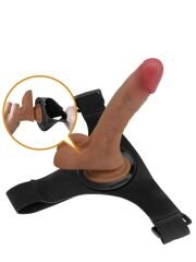 724Haz Oher Fışkırtmalı ve Titreşimli Strapon | Belden Bağlamalı Realistik Dildo Vibratör