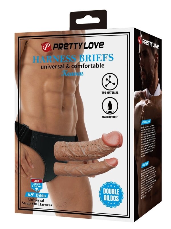 724Haz Keaven Dolgulu Realistik İçi Boş Strapon | 4 cm, Belden Bağlamalı