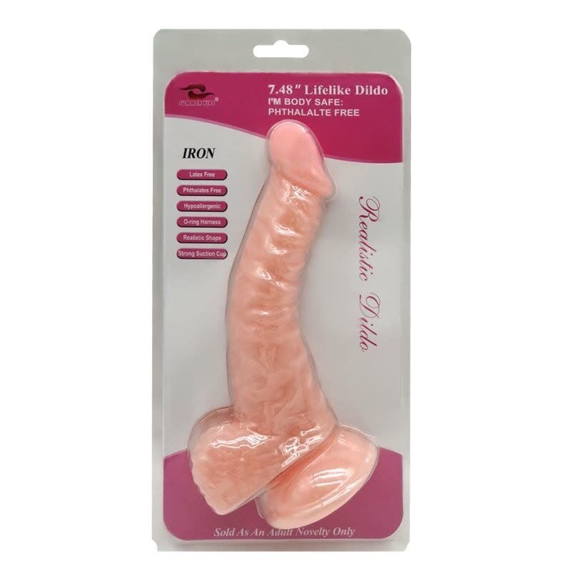 Eğimli 19 cm Vantuzlu Realistik Dildo | 724Haz