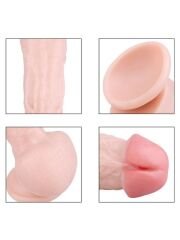 Ten Rengi 20 cm Gerçekçi Dildo | Damarlı, Esnek ve Silikon Model | No: 1007