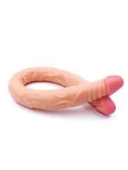 Ten Rengi 55 cm Çift Taraflı Dildo | Gerçekçi, Esnek ve İki Uçlu Fantastik Model