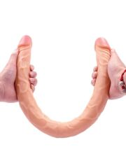 Ten Rengi 55 cm Çift Taraflı Dildo | Gerçekçi, Esnek ve İki Uçlu Fantastik Model