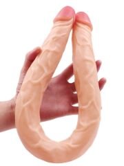 Ten Rengi 55 cm Çift Taraflı Dildo | Gerçekçi, Esnek ve İki Uçlu Fantastik Model