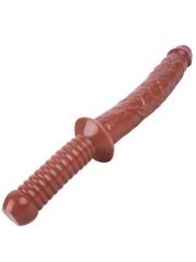 Kahverengi 38 cm Gerçekçi Dildo | Uzun, Vakum Tabanlı & Cilt Dostu Silikon Oyuncak