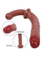 Kahverengi 38 cm Gerçekçi Dildo | Uzun, Vakum Tabanlı & Cilt Dostu Silikon Oyuncak