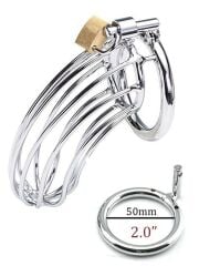 Paslanmaz Çelik Penis Kafesi - Metal Kilitli Cinsel Disiplin Kafesi | Ayarlanabilir & Güvenli