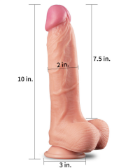 Censan 10 İnç Dual Layer Platinum Silicone Cock