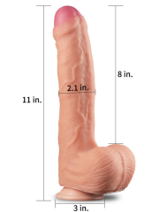 Censan 11 İnç Dual Layer Platinum Silicone Cock