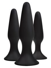 3’lü Silikon Anal Plug Seti | Farklı Boyut, Cilt Dostu, Su Geçirmez