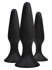 3’lü Silikon Anal Plug Seti | Farklı Boyut, Cilt Dostu, Su Geçirmez