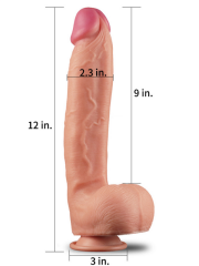 Çift Katmanlı Platinum Silikon “Cock-Ten” Dildo | Gerçekçi & Vantuzlu Tasarım | 724Haz