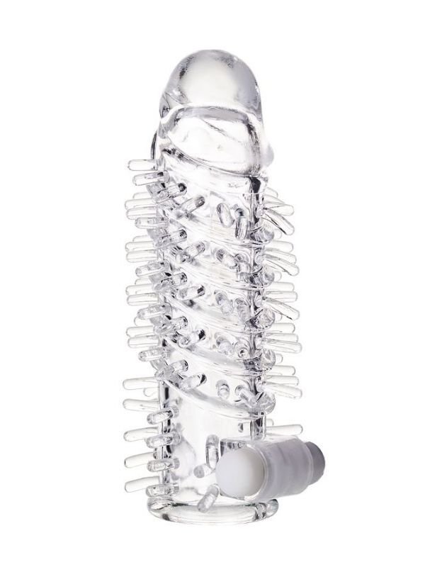 Fril Titreşimli Şeffaf Penis Kılıfı