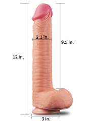 Çift Katmanlı Platinum Silikon “Cock-Ten” Dildo | Realistik ve Vantuzlu Tasarım | 724Haz