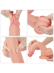 Çift Katmanlı Platinum Silikon Cock-Ten Dildo | Realistik & Vantuzlu Tasarım | 724Haz