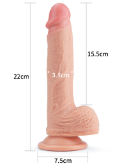 Censan 8.5 İnç Dual layered Platinum Silicone Cock Ten Dildo