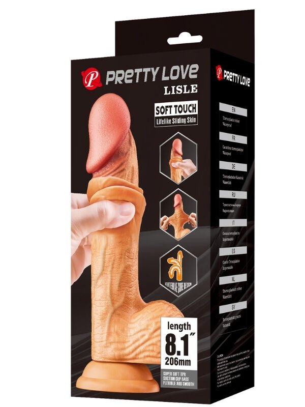 Lisle Kıkırdak Yapılı Gerçek Deri Görünümlü Dildo | Esnek, Çift Katmanlı ve Vantuzlu | 724Haz