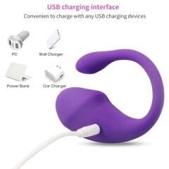 Noctis Telefon Kontrollü Mor Vibratör | 9 Modlu, USB Şarjlı, Suya Dayanıklı