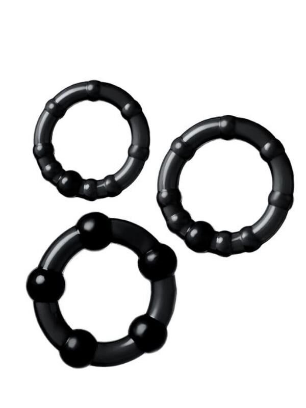 Penis Halka Seti TPE siyah 3,5/3/2 cm