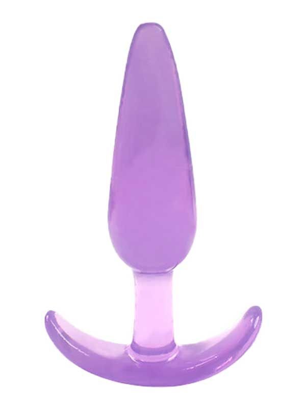 T Anal Plug Mor - Esnek Silikon Başlangıç Plugu