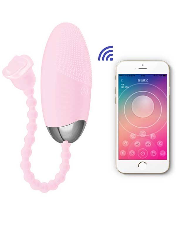 Telefon Kontrollü Yumurta Vibratör Pembe | 10 Modlu, Uygulama Kontrollü, USB Şarjlı