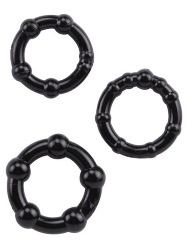 3’lü Siyah Silikon Penis Halkası | Elastik & Ergonomik Set