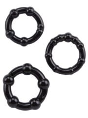 3’lü Siyah Silikon Penis Halkası | Elastik & Ergonomik Set