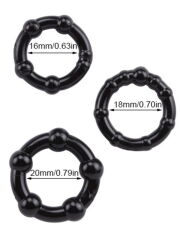 3’lü Siyah Silikon Penis Halkası | Elastik & Ergonomik Set