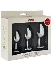 NOXXX 3’lü Çelik Anal Plug Seti – Small, Medium ve Large Metal Anal Oyuncak Takımı