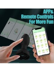 Döner Telefon Kontrollü Titreşimli Vibratör | 9 Modlu Rotasyon & App Kontrollü Anal Plug | 724Haz