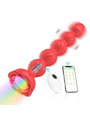 Haley Rose Pulled Beads Anal Plug – Kırmızı | Telefon Kontrollü ve Su Geçirmez | 724Haz