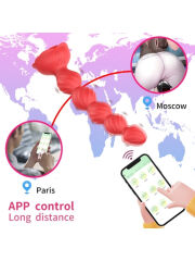Haley Rose Pulled Beads Anal Plug – Kırmızı | Telefon Kontrollü ve Su Geçirmez | 724Haz