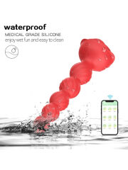 Haley Rose Pulled Beads Anal Plug – Kırmızı | Telefon Kontrollü ve Su Geçirmez | 724Haz