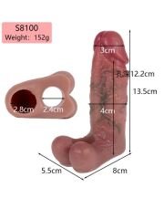 Dolgulu Testis Geçmeli Penis Kılıfı | Esnek, Dolgulu & Konforlu | 724Haz