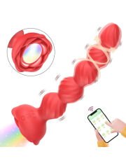 Haley Rose Pulled Beads Anal Plug (Siyah) | Telefon Kontrollü & Boncuklu Tasarım | 724Haz