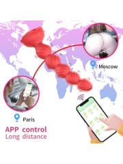 Haley Rose Pulled Beads Anal Plug (Siyah) | Telefon Kontrollü & Boncuklu Tasarım | 724Haz