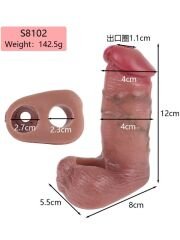 Censan Dolgulu Testis Geçmeli Ucu Açık Penis Kılıfı Model no: S8102