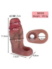 Censan Dolgulu Testis Geçmeli Ucu Açık Penis Kılıfı Model no: S8103