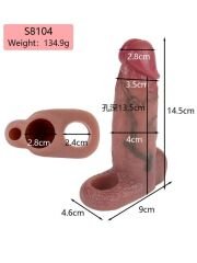 Censan Dolgulu Testis Geçmeli Penis Kılıfı Model no: S8104