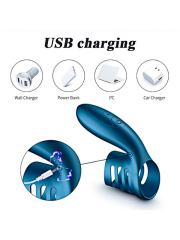 FoxShow Wellwanted Titreşimli Penis Halkası | USB Şarjlı & Klitoral Stimülatörlü | 724Haz