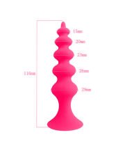 Censan Vantuzlu Boğumlu Silikon Anal Plug Pembe